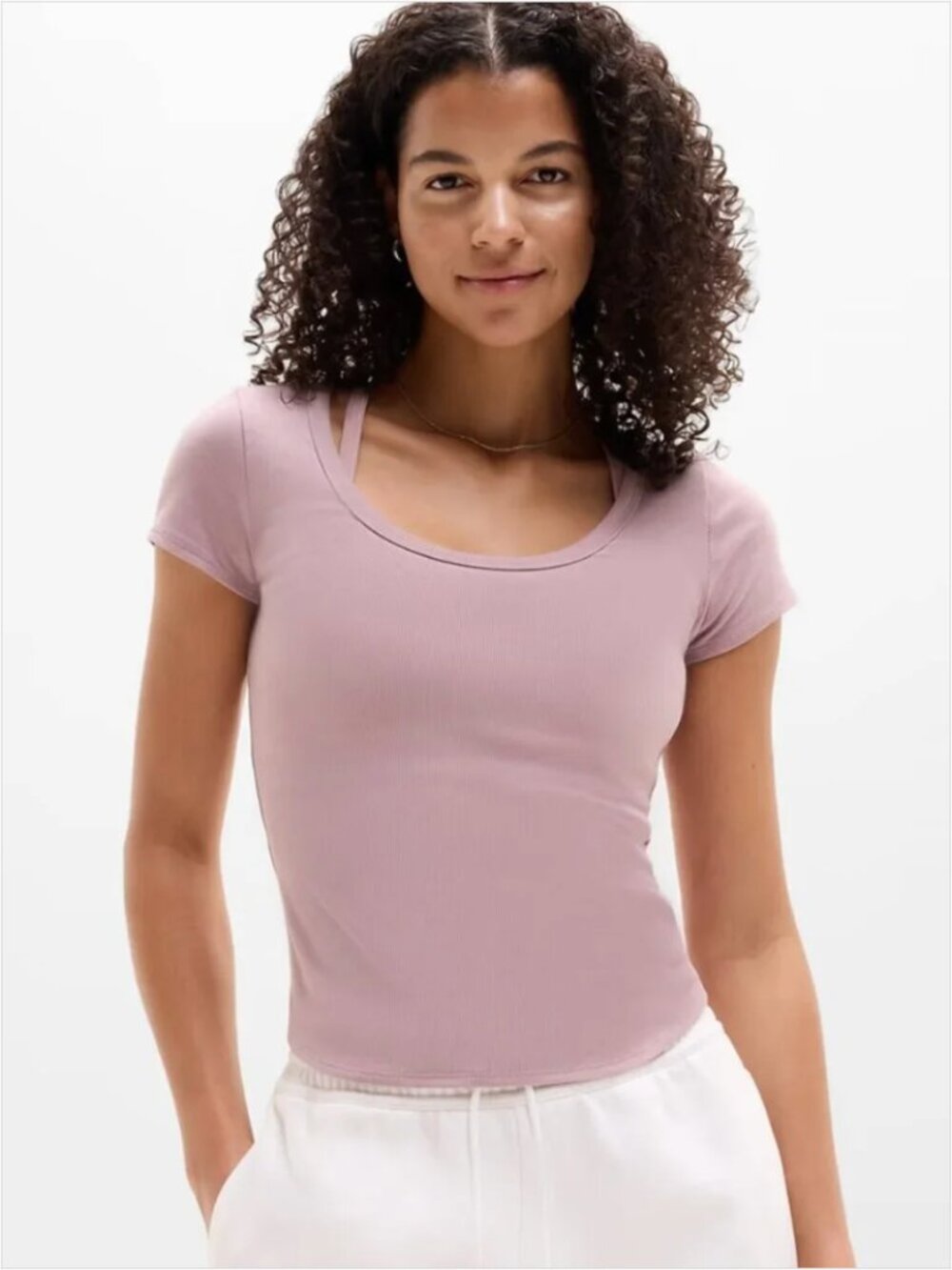 ATHLETA NWT Signature Rib Scoop Tee Medium